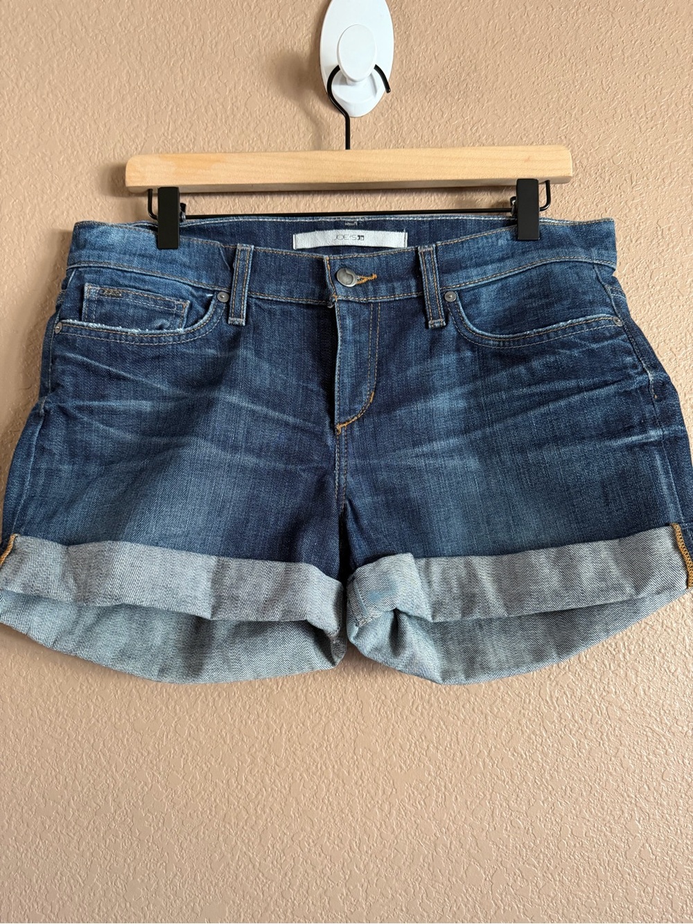 Joe's Jeans Dark Blue Cuffed Denim Shorts Size 29